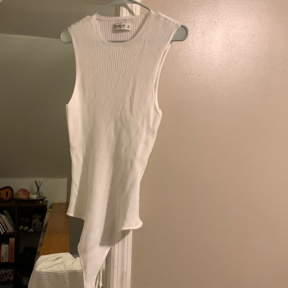 Ribbed white bodysuit